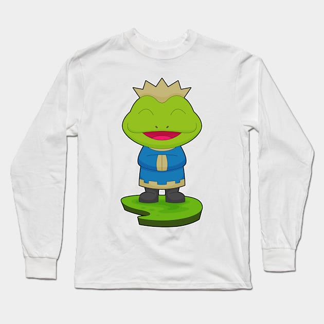 Frog King Crown Long Sleeve T-Shirt by Markus Schnabel